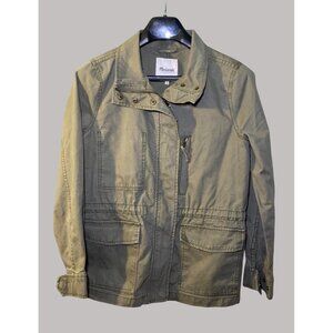 Madewell Womens Olive Green Utility Cargo Military Style Jacket M Durable Casual
